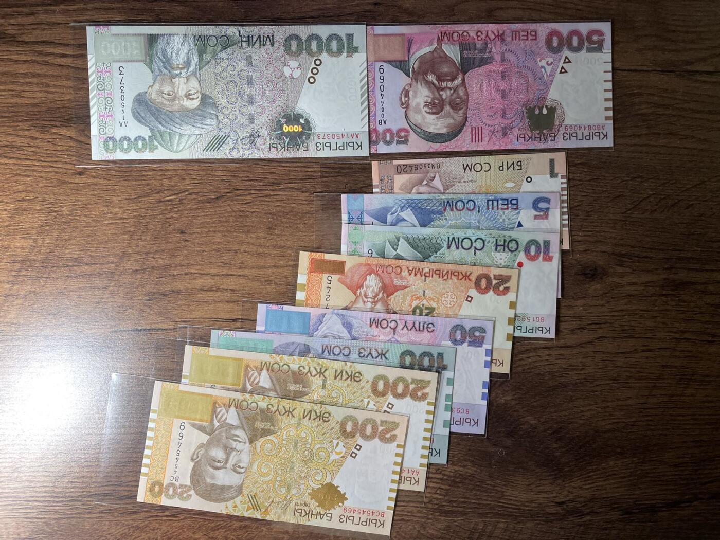 吉尔吉斯大全套 含200不同年份2张 有几张是AA版