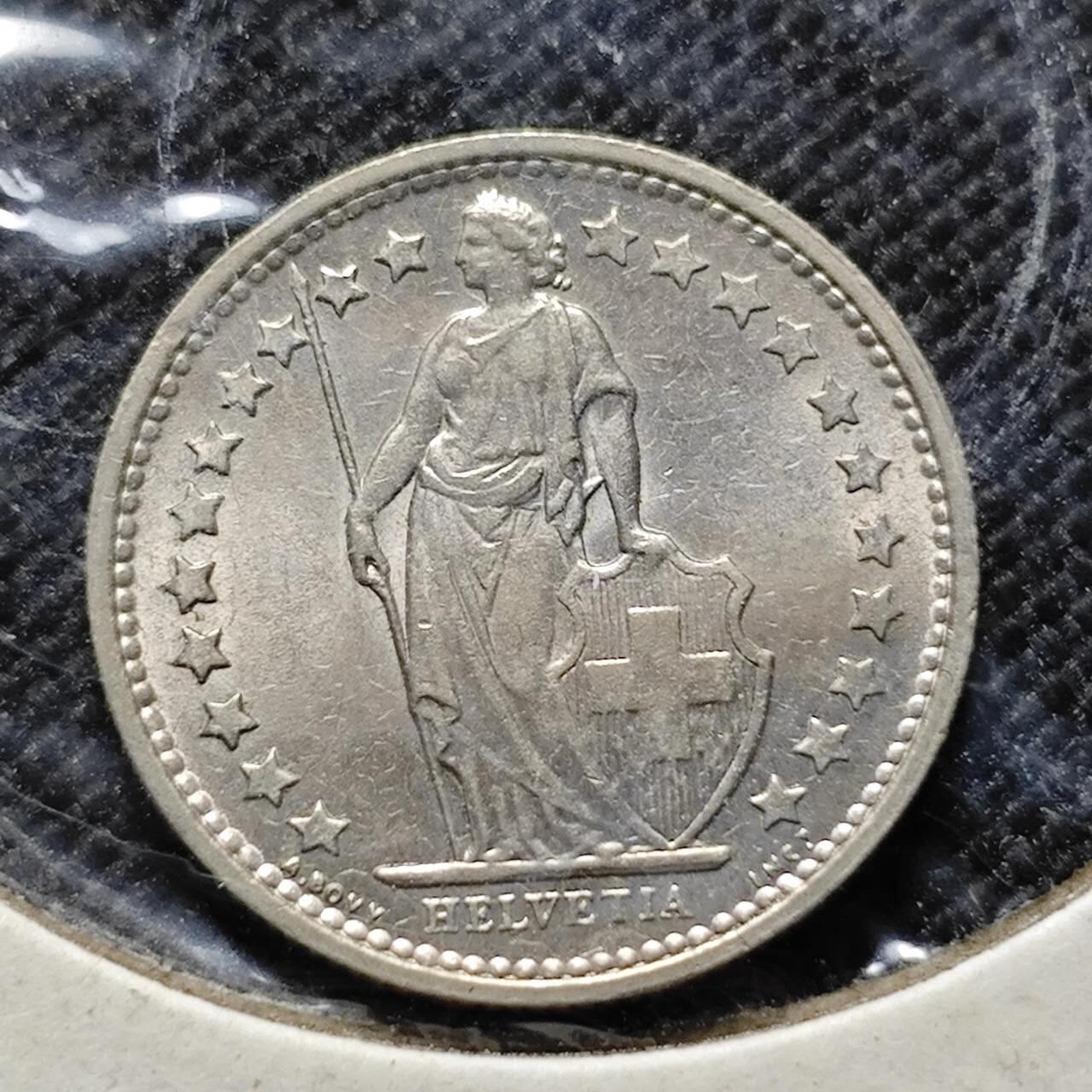 KK钱币收藏小铺  第414期 2月预留时间 周末发货 1971瑞士1/2法郎 好品