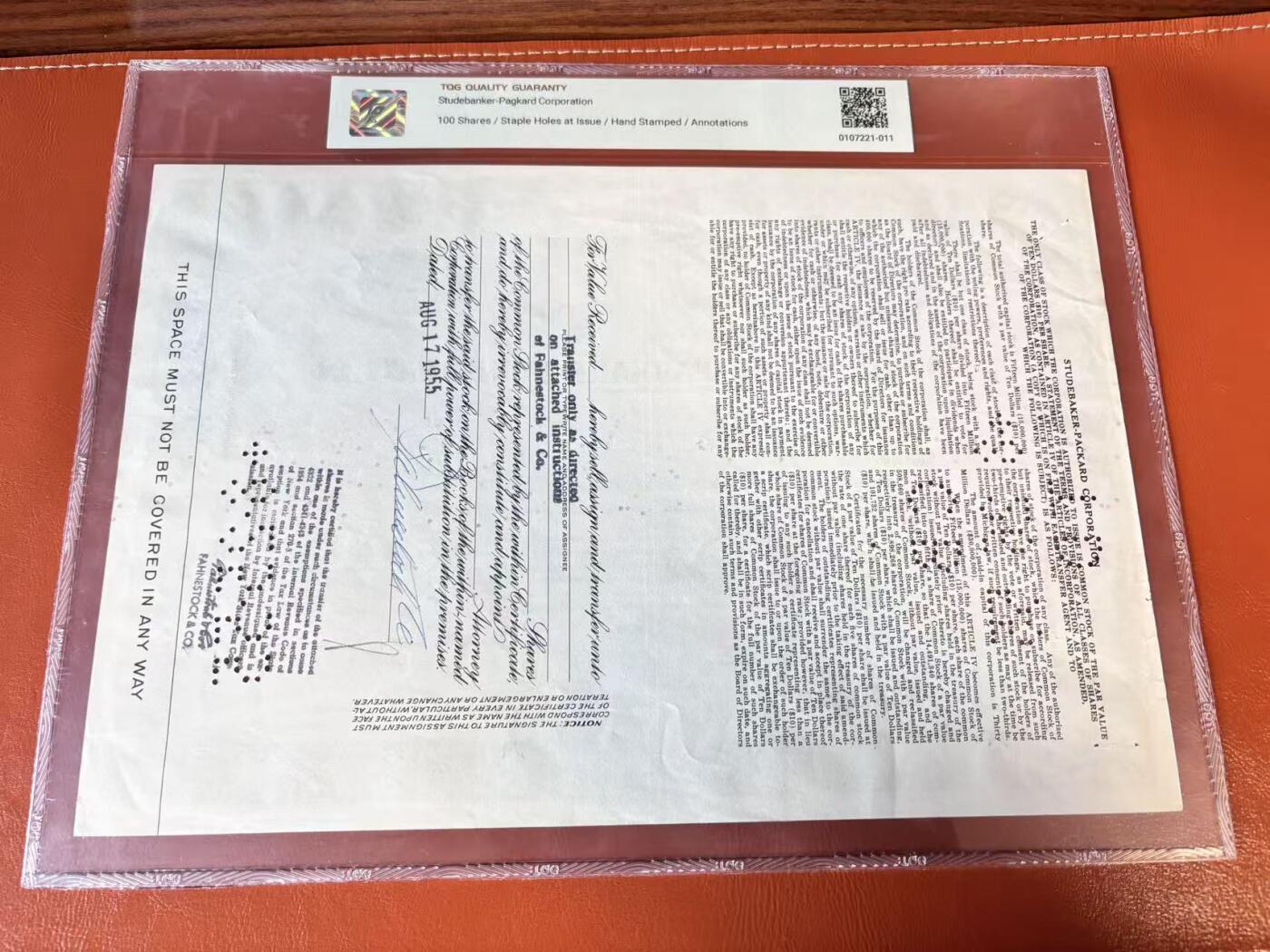 【Blue Auction】世界纸币精拍第802期——18级TOP拍卖/信誉/品质/专业/高效💫 【一组4张】美国 1954-93年 大票幅 雕版印刷股票一组 TQG64-45