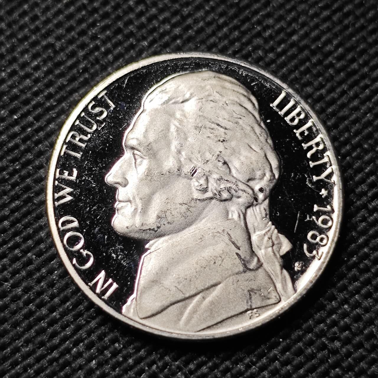 KK钱币收藏小铺  第414期 2月预留时间 周末发货 1983美国5分 精制币