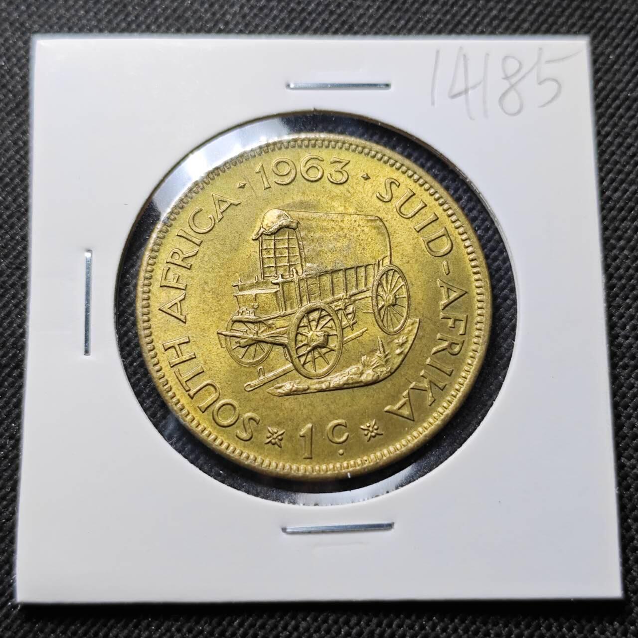 KK钱币收藏小铺  第414期 2月预留时间 周末发货 1963 南非1便士 好品铜币