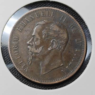 KK钱币收藏小铺  第413期 2月预留时间 周末发货 -  1866意大利10分铜币