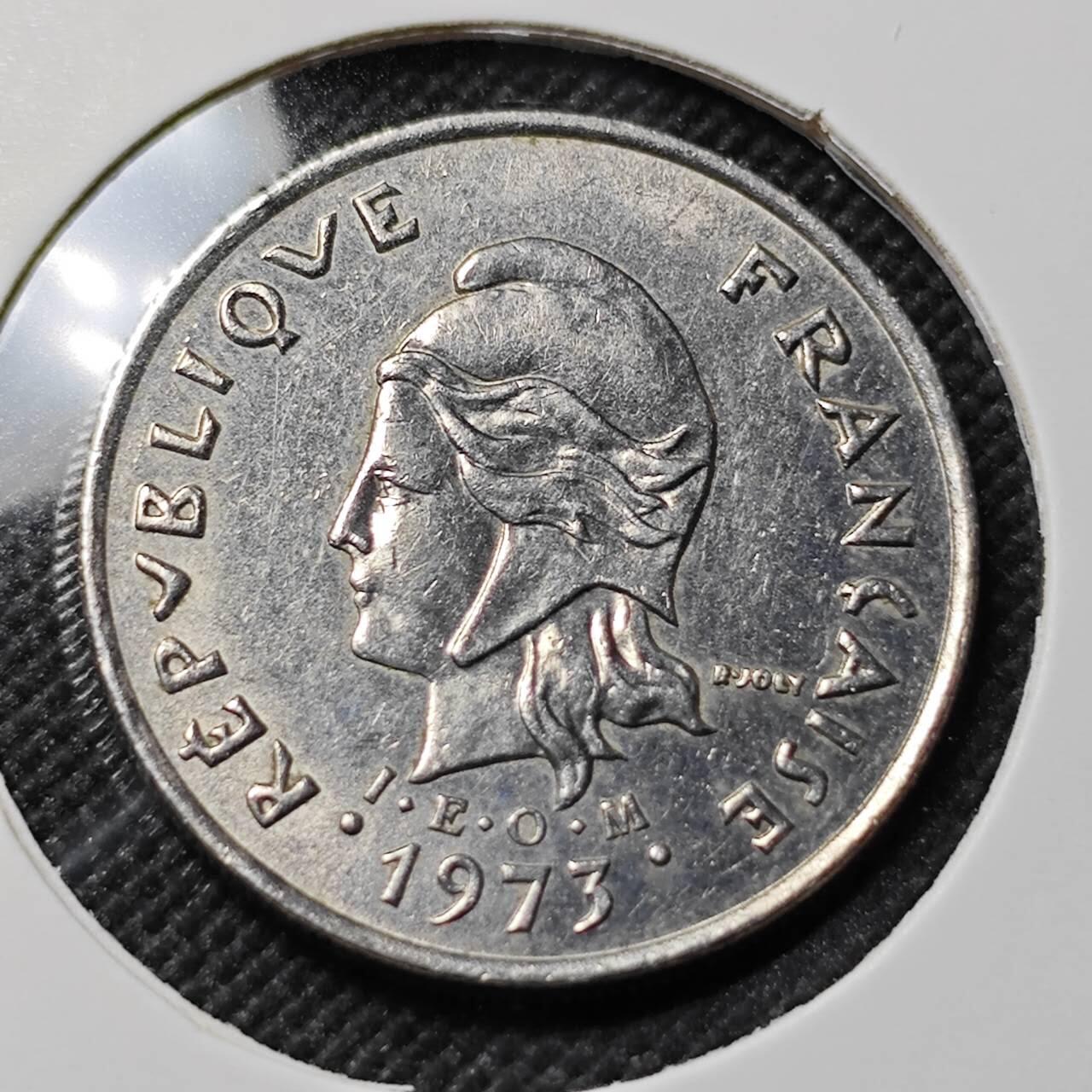 KK钱币收藏小铺  第414期 2月预留时间 周末发货 1973法属新喀里多尼亚10法郎