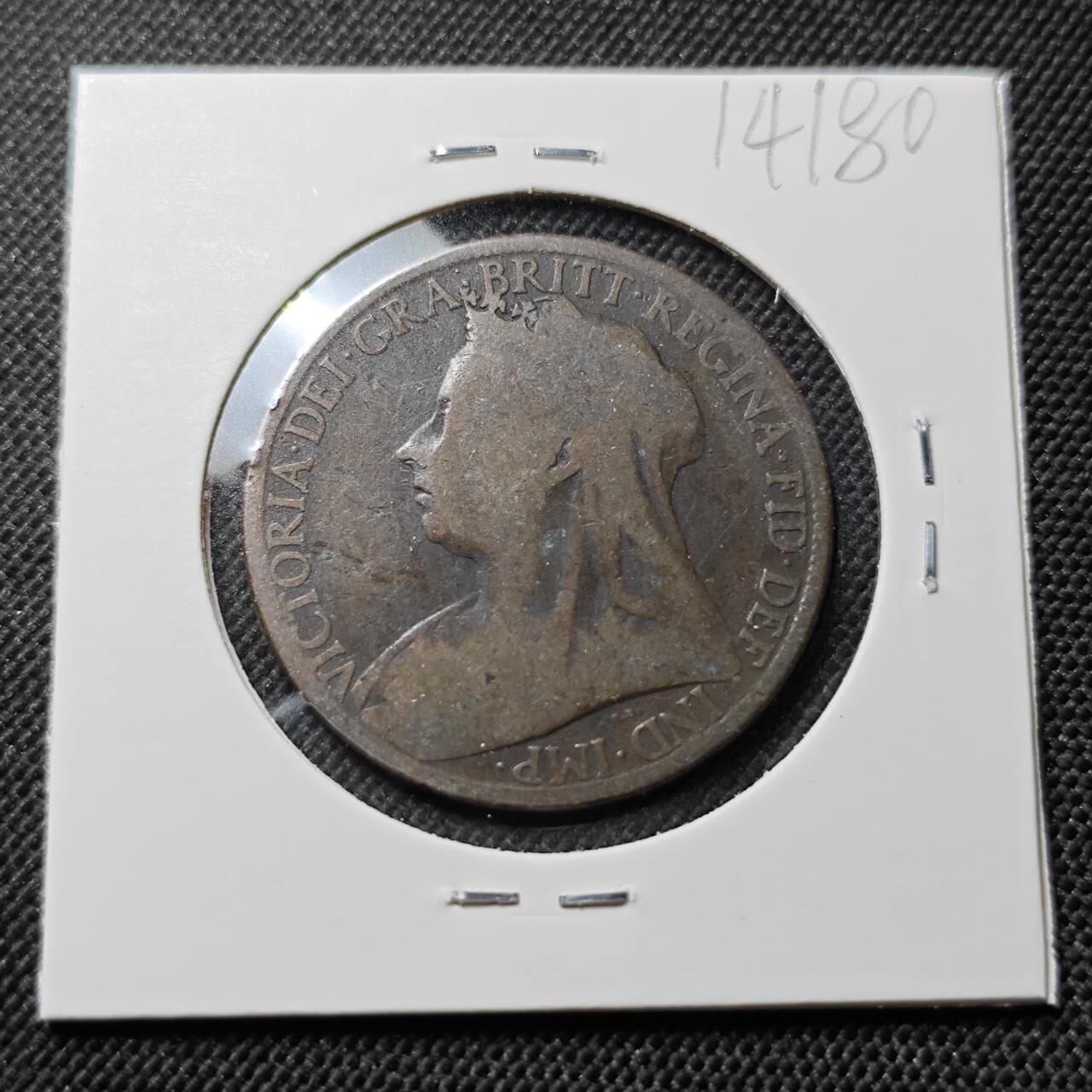 KK钱币收藏小铺  第414期 2月预留时间 周末发货  1897英国1便士