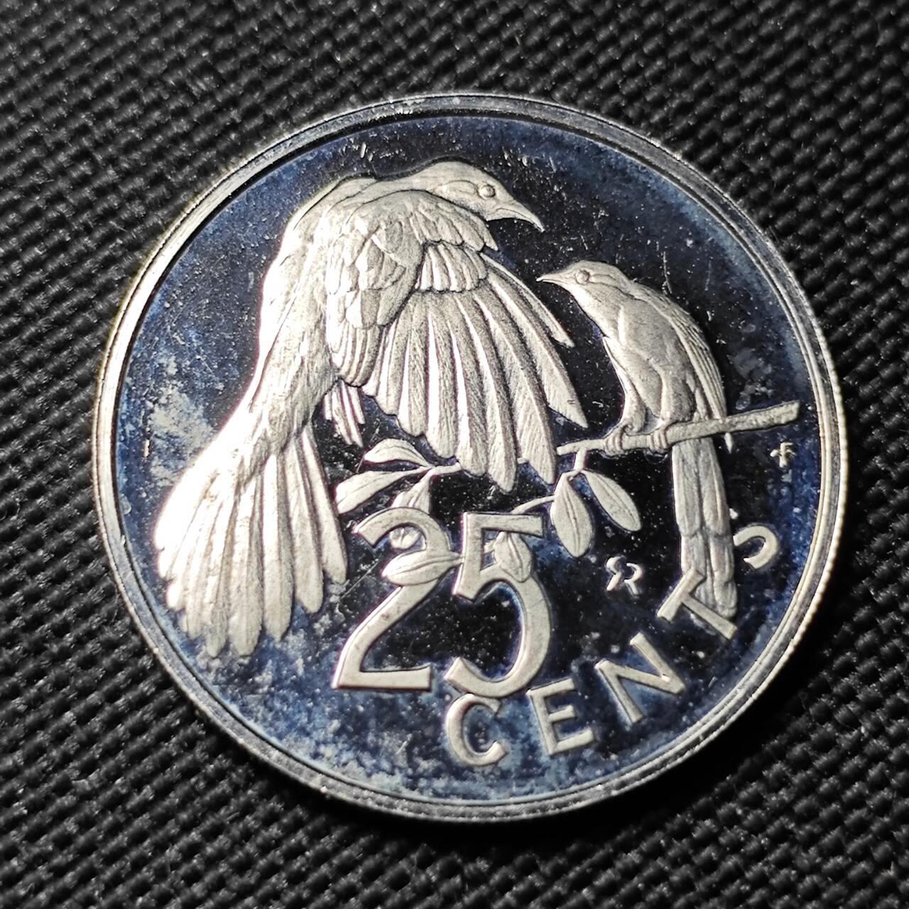 KK钱币收藏小铺  第414期 2月预留时间 周末发货 1973维尔京群岛25分 精制币