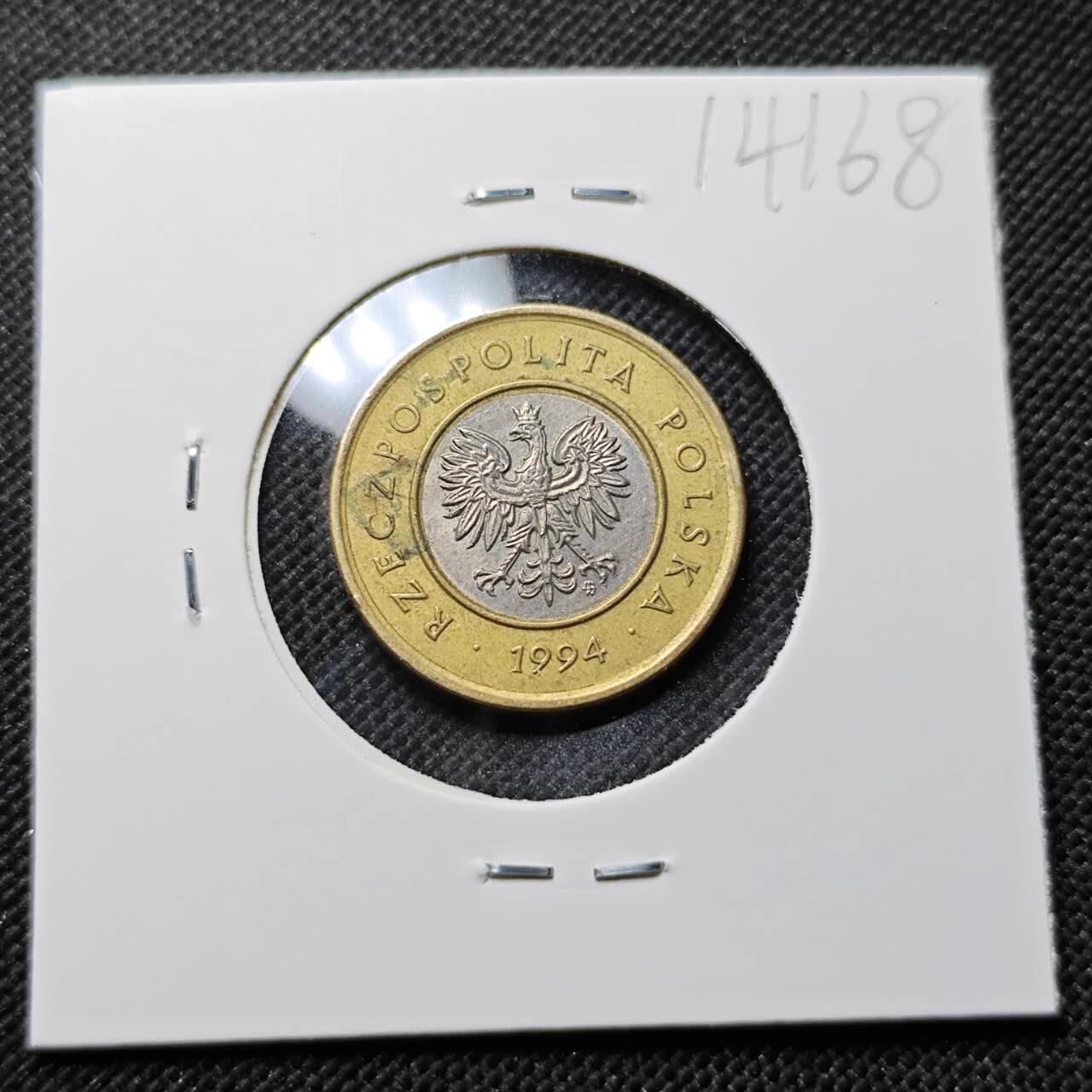 KK钱币收藏小铺  第414期 2月预留时间 周末发货 1994波兰2兹罗提 双色币