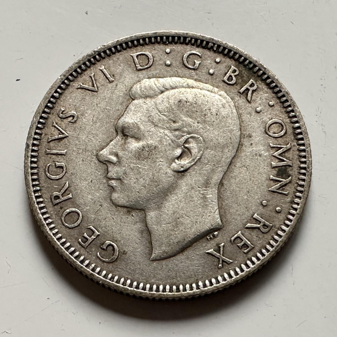 🌹外币初藏🌹🐯2026年第36场   每周二四六晚8️⃣点 接代拍 英国 1945年1先令银币 50%银-5.66g-23.5mm 