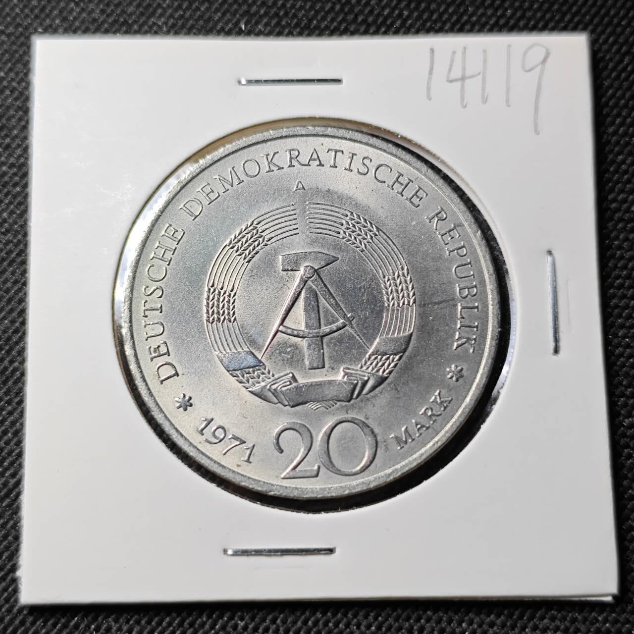 KK钱币收藏小铺  第414期 2月预留时间 周末发货 1971德国20马克纪念币
