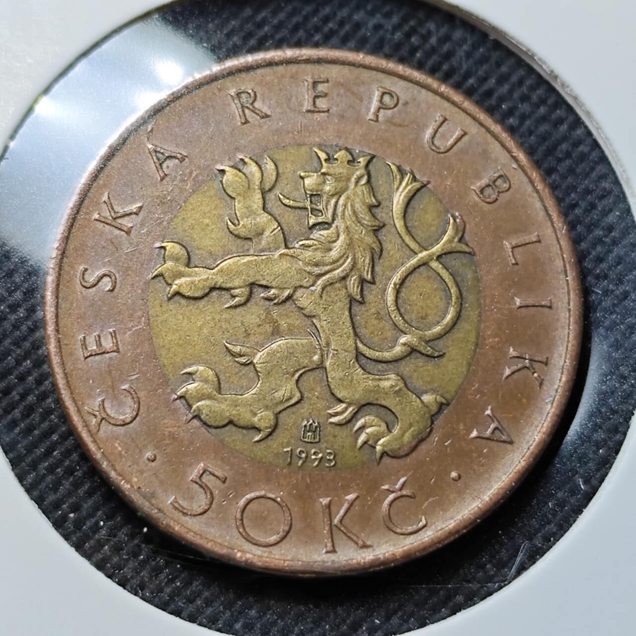 KK钱币收藏小铺  第414期 2月预留时间 周末发货 1993捷克50克朗