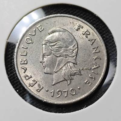 KK钱币收藏小铺  第415期 2月预留时间 周末发货 1970法属新赫里布里底10法郎