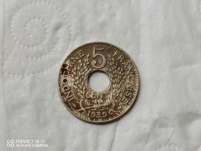 外国硬币 - 1939年法属印支5分