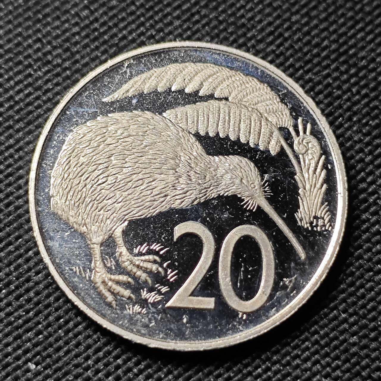 KK钱币收藏小铺  第414期 2月预留时间 周末发货 1983新西兰20分 精制币