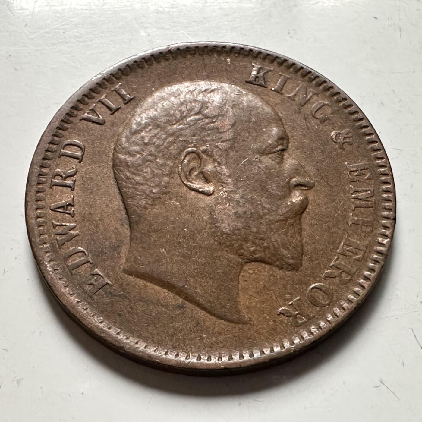 🌹外币初藏🌹🐯2026年第36场   每周二四六晚8️⃣点 接代拍 英属印度1907年1/4安娜铜币 a