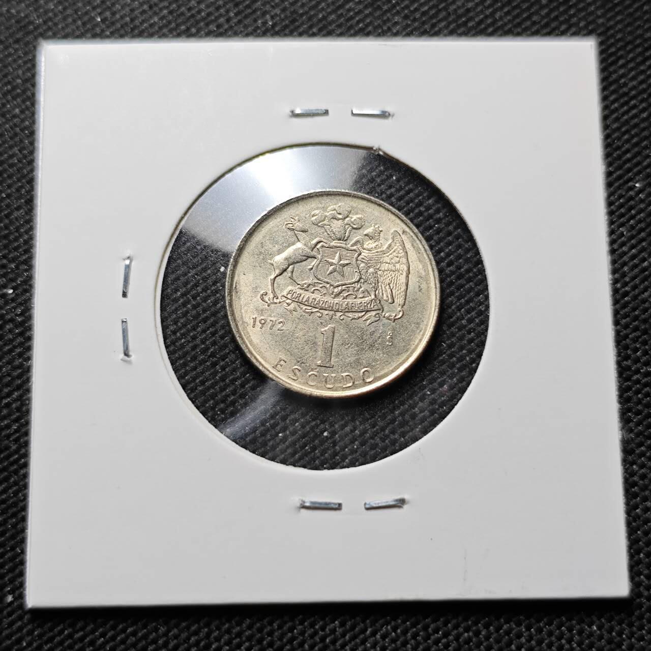 KK钱币收藏小铺  第414期 2月预留时间 周末发货 1972智利I埃斯库多 