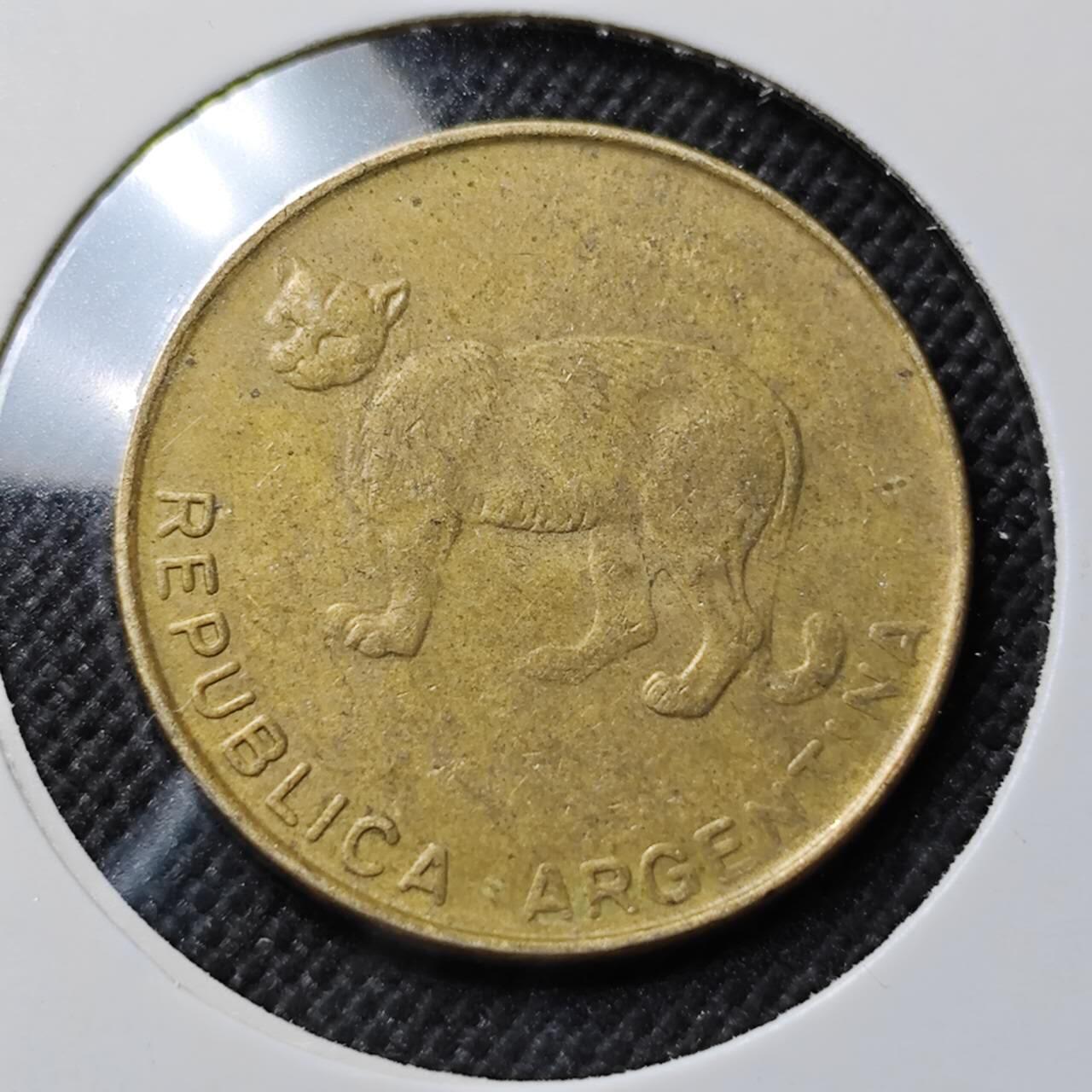 KK钱币收藏小铺  第414期 2月预留时间 周末发货 1987阿根廷5分 猫