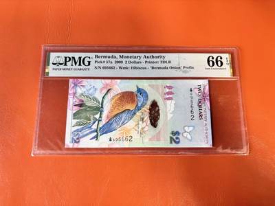 【Blue Auction】世界纸币精拍第801期——18级TOP拍卖/信誉/品质/专业/高效💫 - 【无47 获奖钞 洋葱冠】百慕大 2009年2元 蓝鸟 PMG66EPQ 