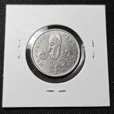 KK钱币收藏小铺  第415期 2月预留时间 周末发货 1970法属新赫里布里底10法郎