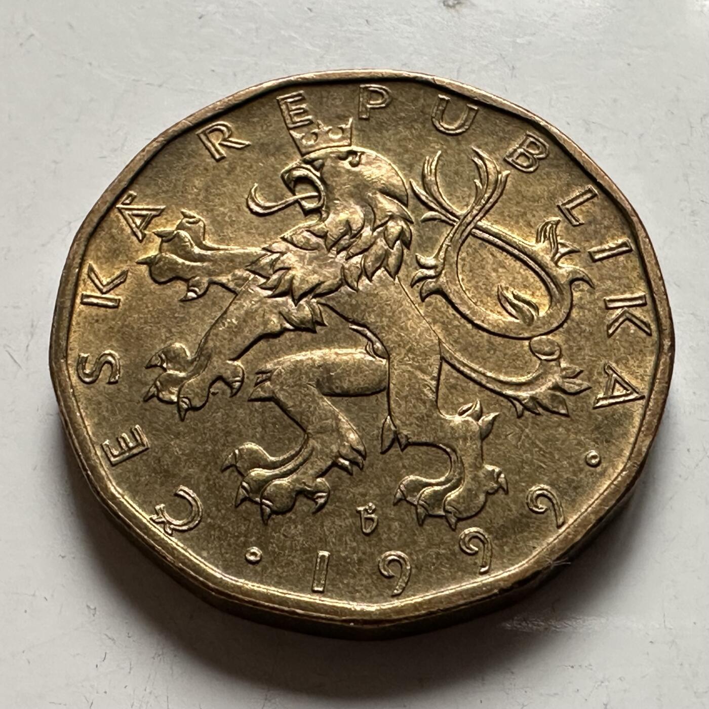 🌹外币初藏🌹🐯2026年第36场   每周二四六晚8️⃣点 接代拍 捷克共和国 1999年 20克朗 铜币