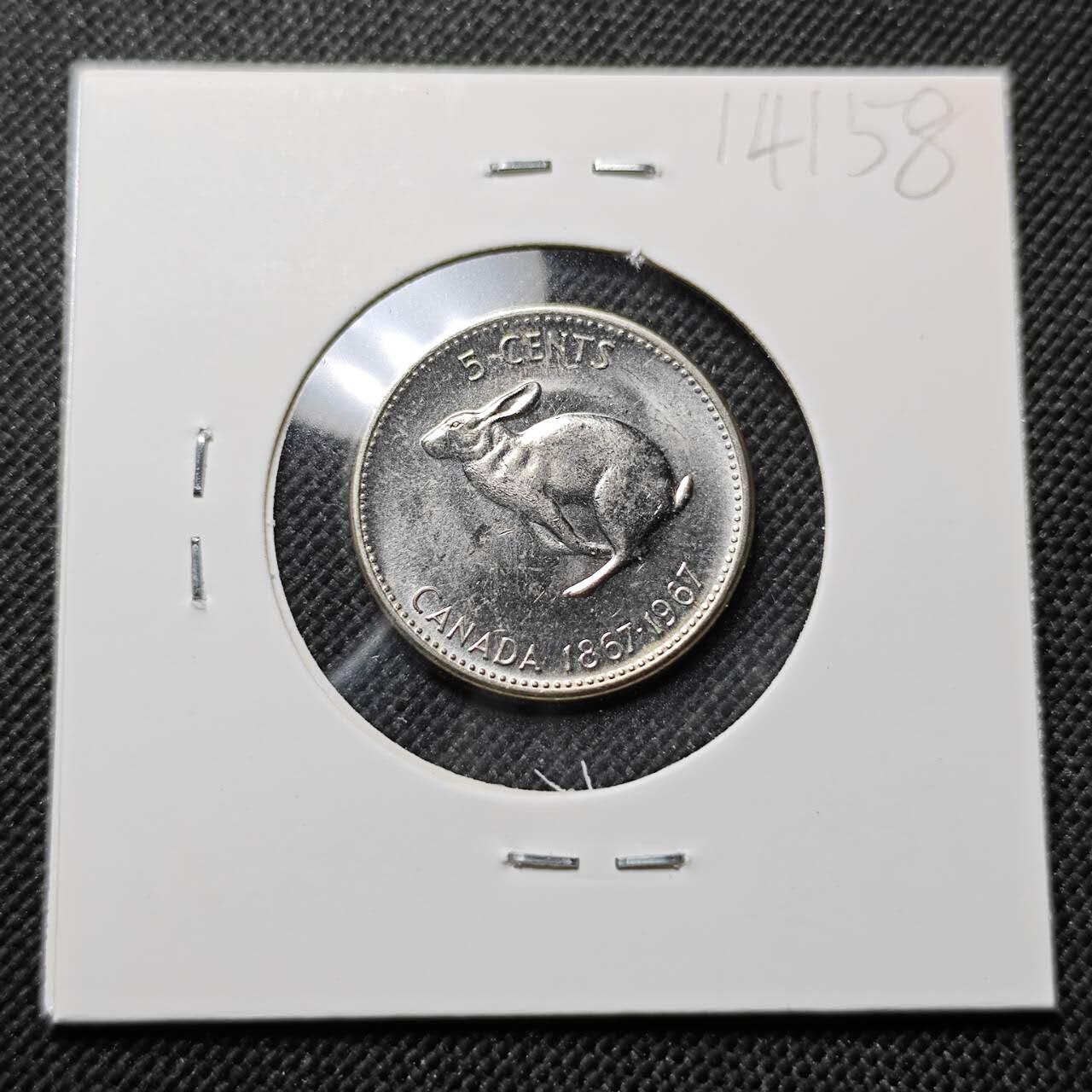 KK钱币收藏小铺  第414期 2月预留时间 周末发货 1967加拿大5分 纪念币