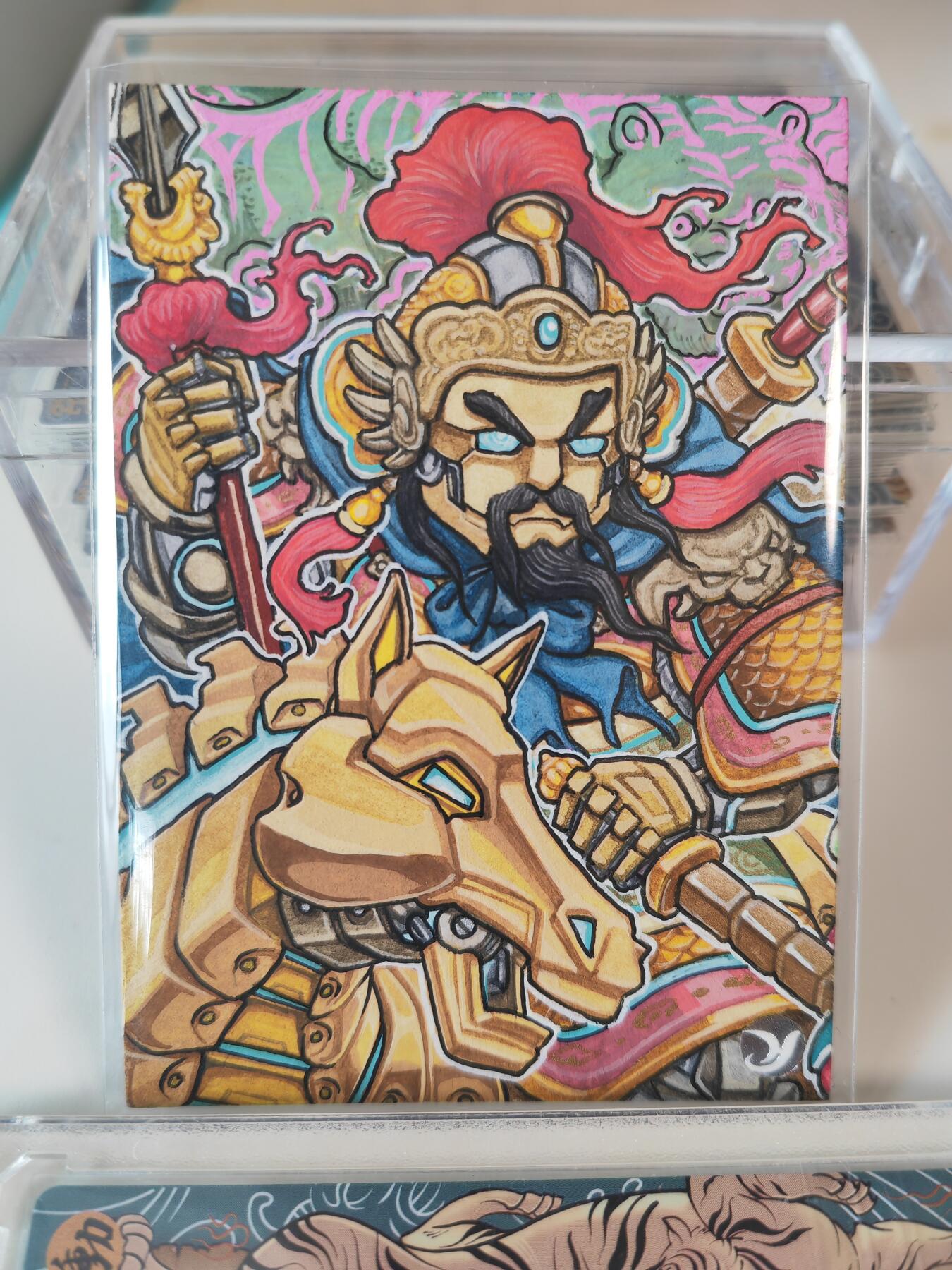 阳大大卡牌拍卖第107期（持续收拍品，周五晚上九点截拍，进群福利早知道） 【手绘卡】王多毛水浒 双边呼延灼 绝色手绘卡1/1  超级漂亮