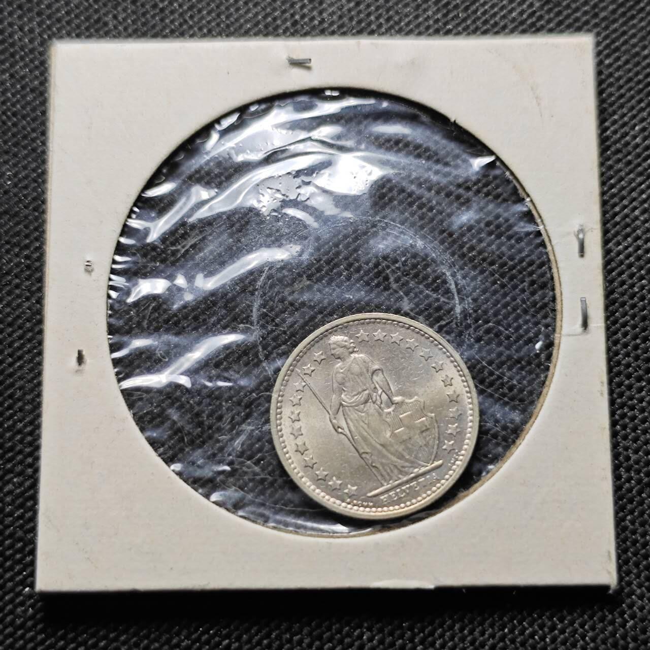 KK钱币收藏小铺  第414期 2月预留时间 周末发货 1971瑞士1/2法郎 好品