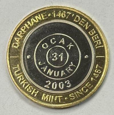 S&S Numismatic世界钱币-拍卖 第125期  - 土耳其2003年 伊斯坦布尔铸币厂成立535周年 1000000里拉双色纪念币 “1月31日”版
