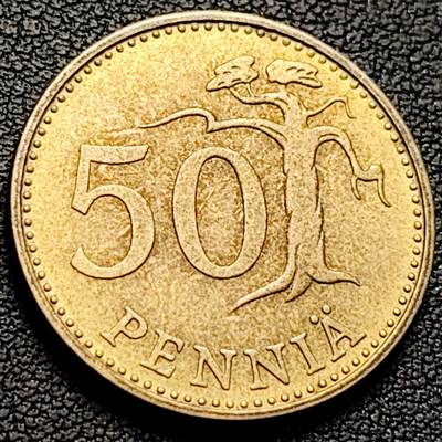 泉币菌-第219场-拍品多 请提前出价 - 1963年 芬兰50芬尼铜币 25mm 持剑狮子