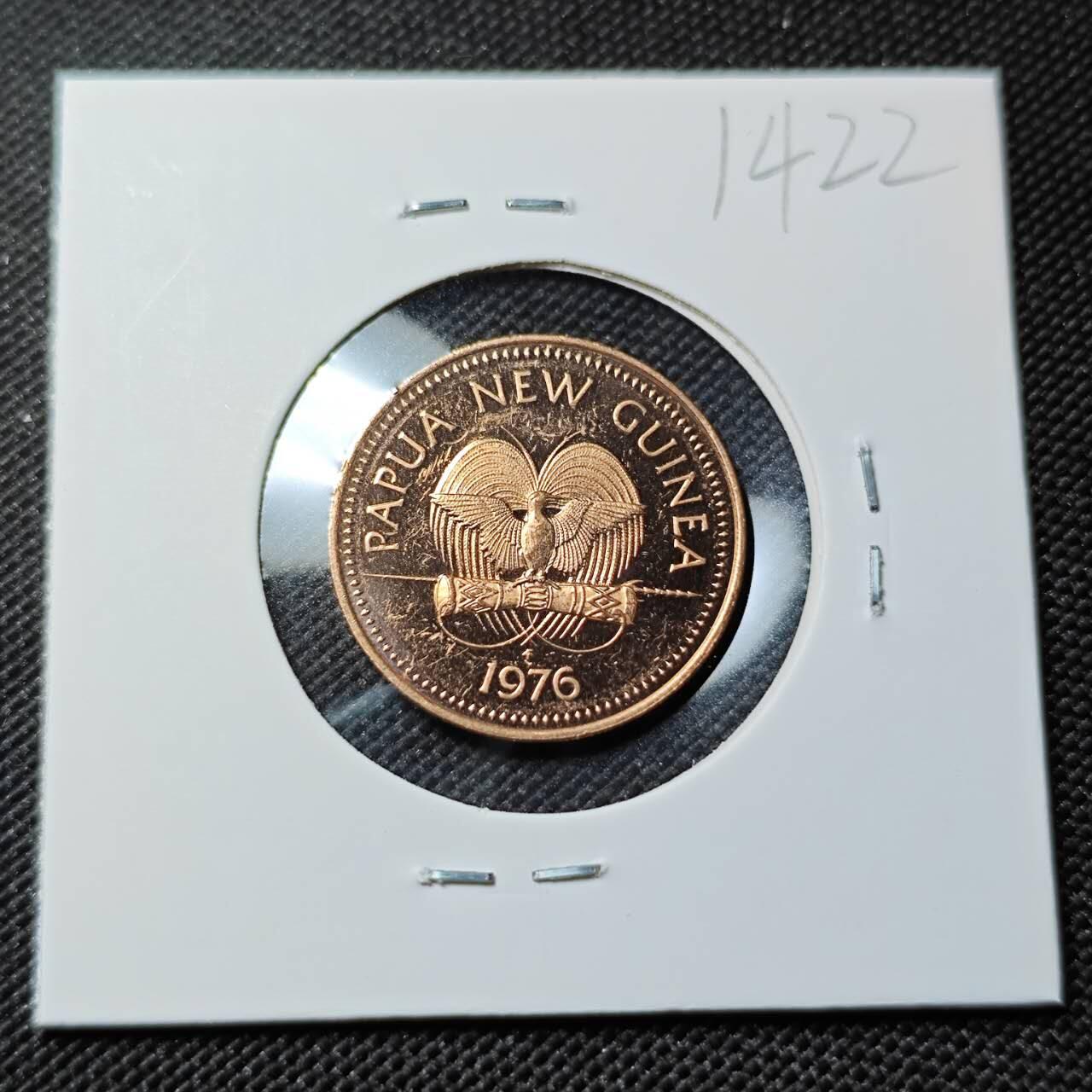 KK钱币收藏小铺  第414期 2月预留时间 周末发货 1976巴布亚新几内亚 2托伊 精制币