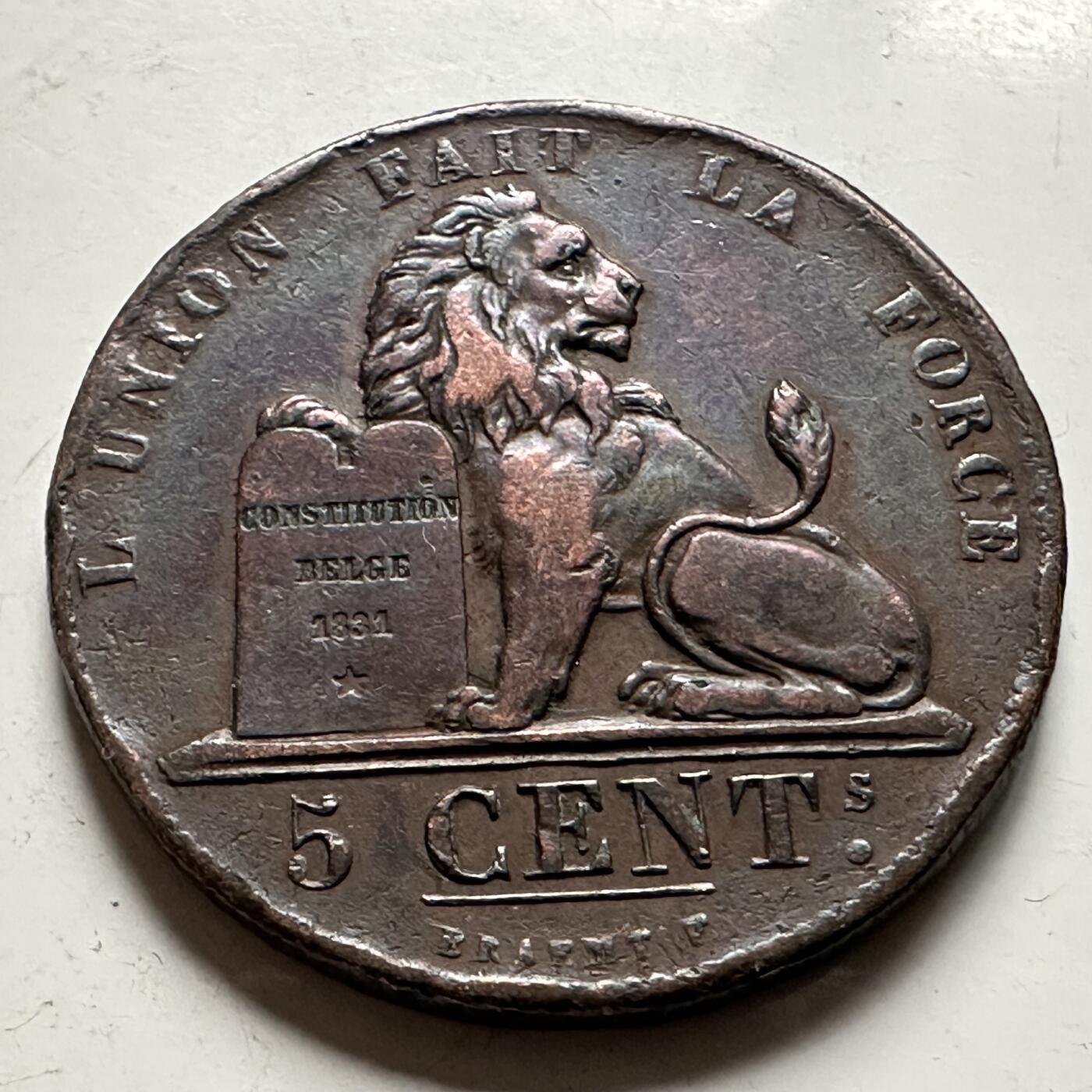 🌹外币初藏🌹🐯2026年第36场   每周二四六晚8️⃣点 接代拍 比利时1837年5分