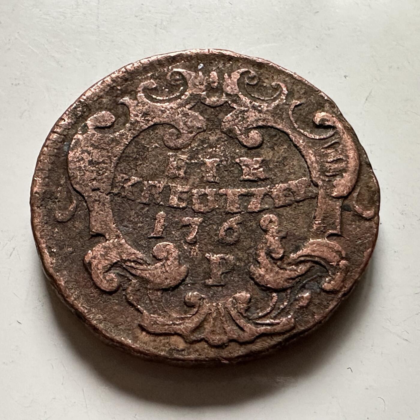 🌹外币初藏🌹🐯2026年第36场   每周二四六晚8️⃣点 接代拍 奥地利 1768年 玛丽亚·特蕾西亚 1克鲁泽尔 大奶妈 铜币（布拉格P厂，厚版/超重版）25.5毫米11.3克