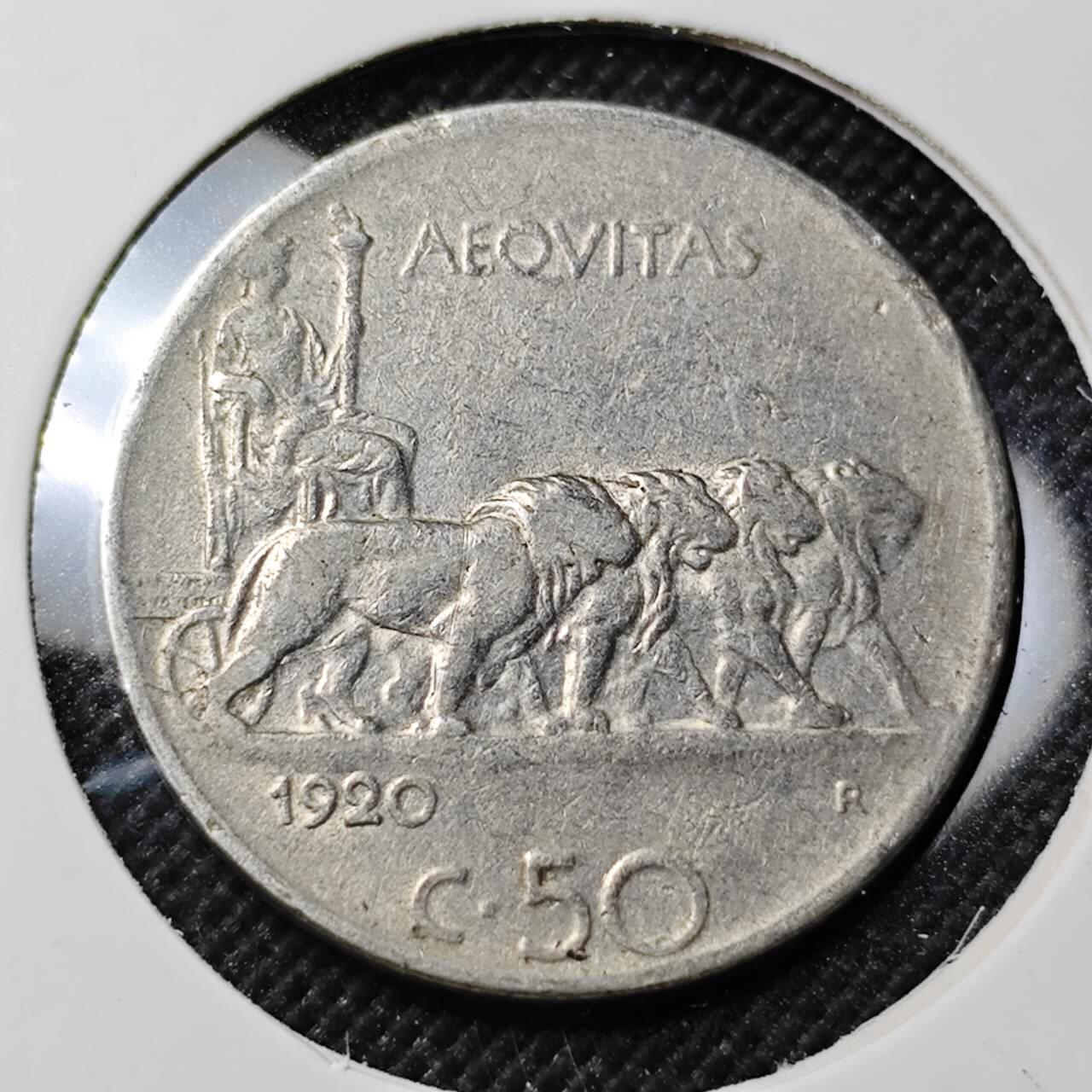 KK钱币收藏小铺  第414期 2月预留时间 周末发货 1920意大利50分