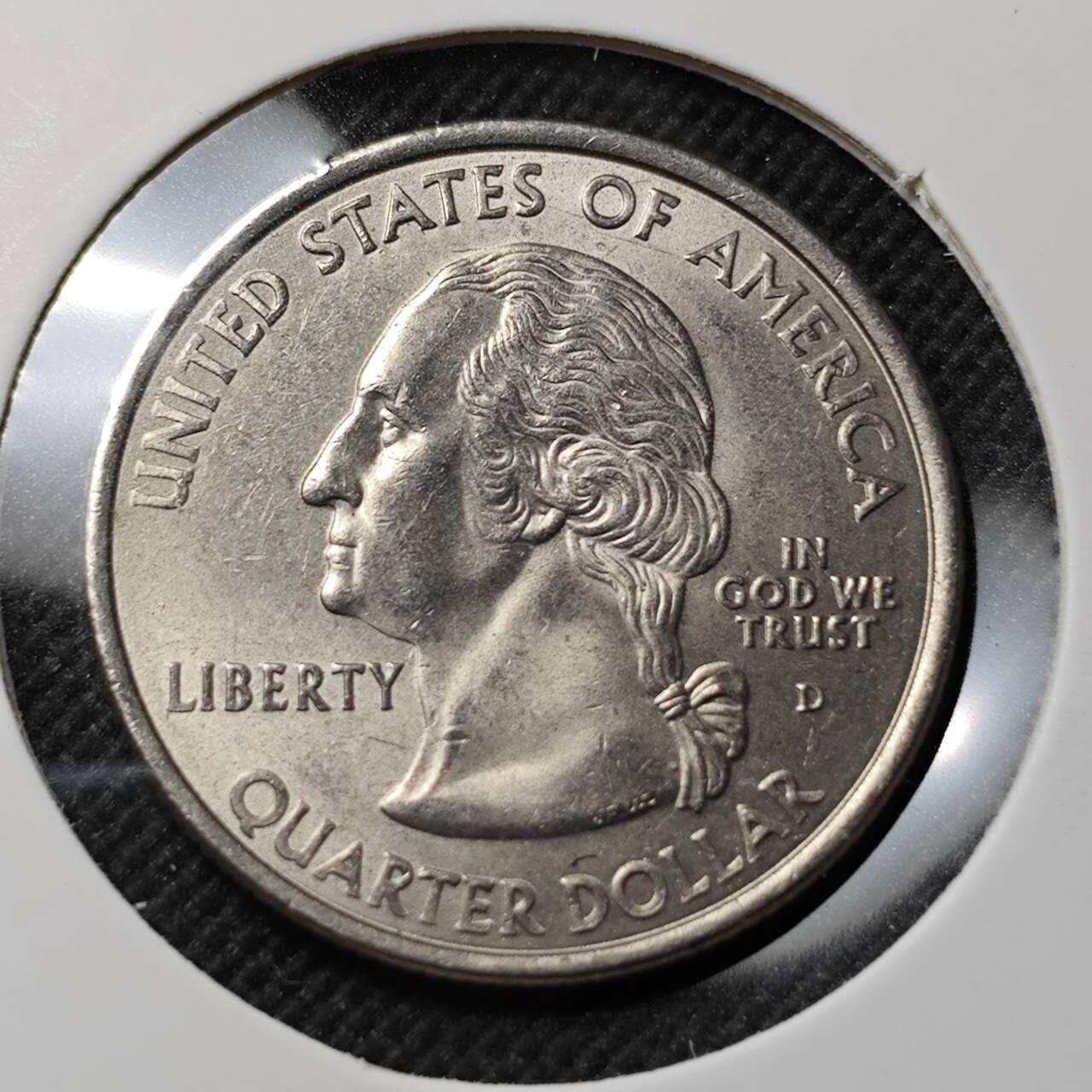 KK钱币收藏小铺  第414期 2月预留时间 周末发货 2001美国25分 纪念币 好品