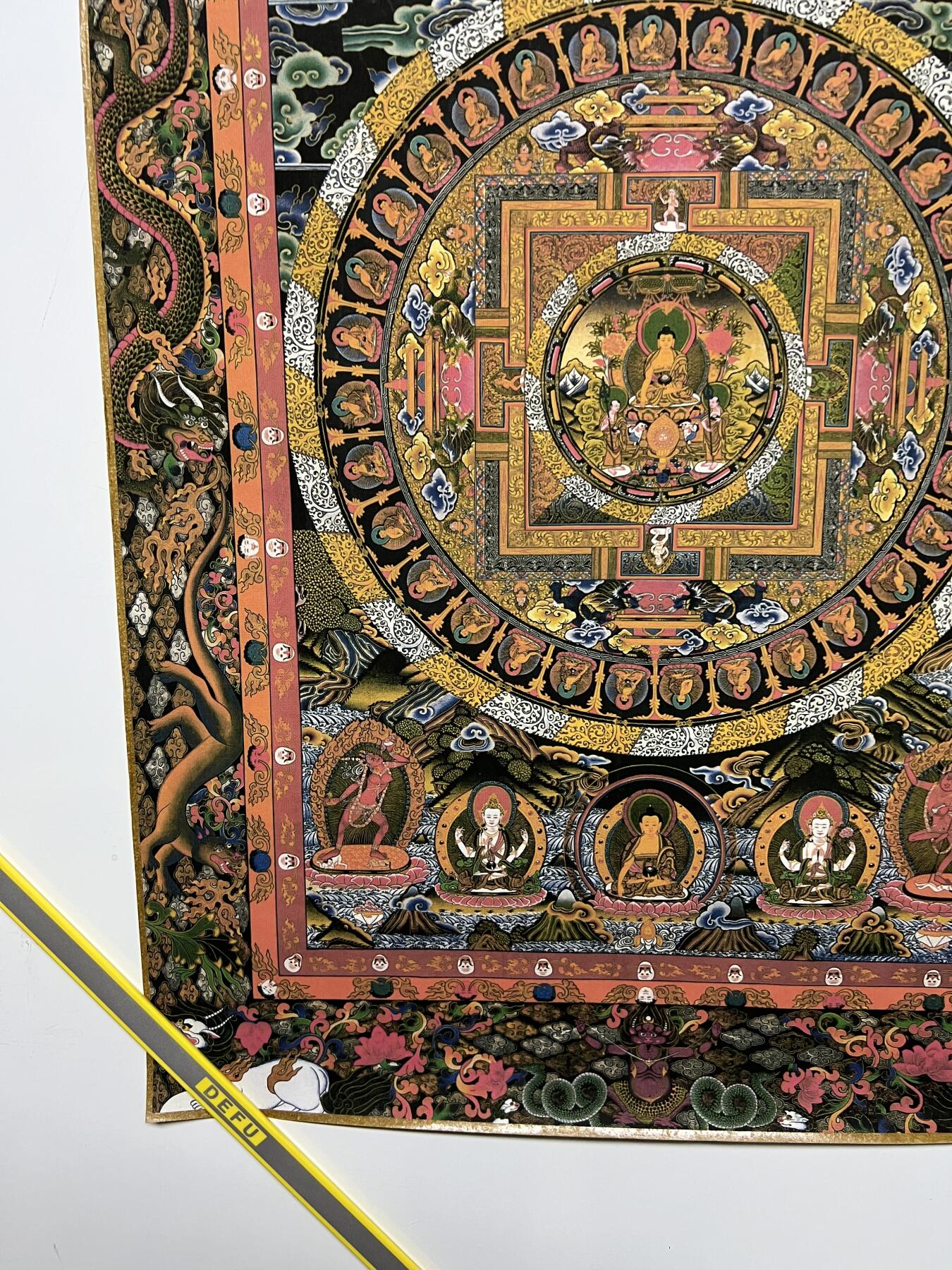 零元拍：唐卡装饰艺术复制画 （非原画）做旧工艺 名稱：曼茶羅 尺寸60✖️40