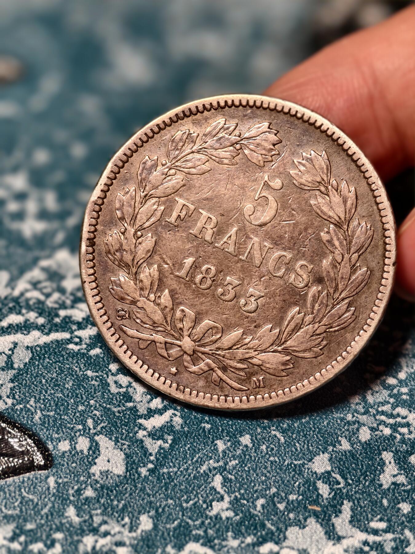 抚柳草堂-第二十一期章牌钱币  奖章勋章 满百包邮 放漏专场 1833法国菲利普一世5法郎银币 重24.5g  整体状态不错 被低估的早期品种