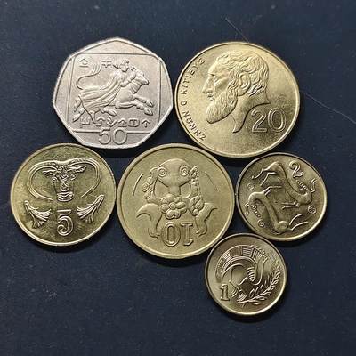【全场包邮】纯粹捡漏拍518场 - 塞浦路斯1991-1998年6枚套币
