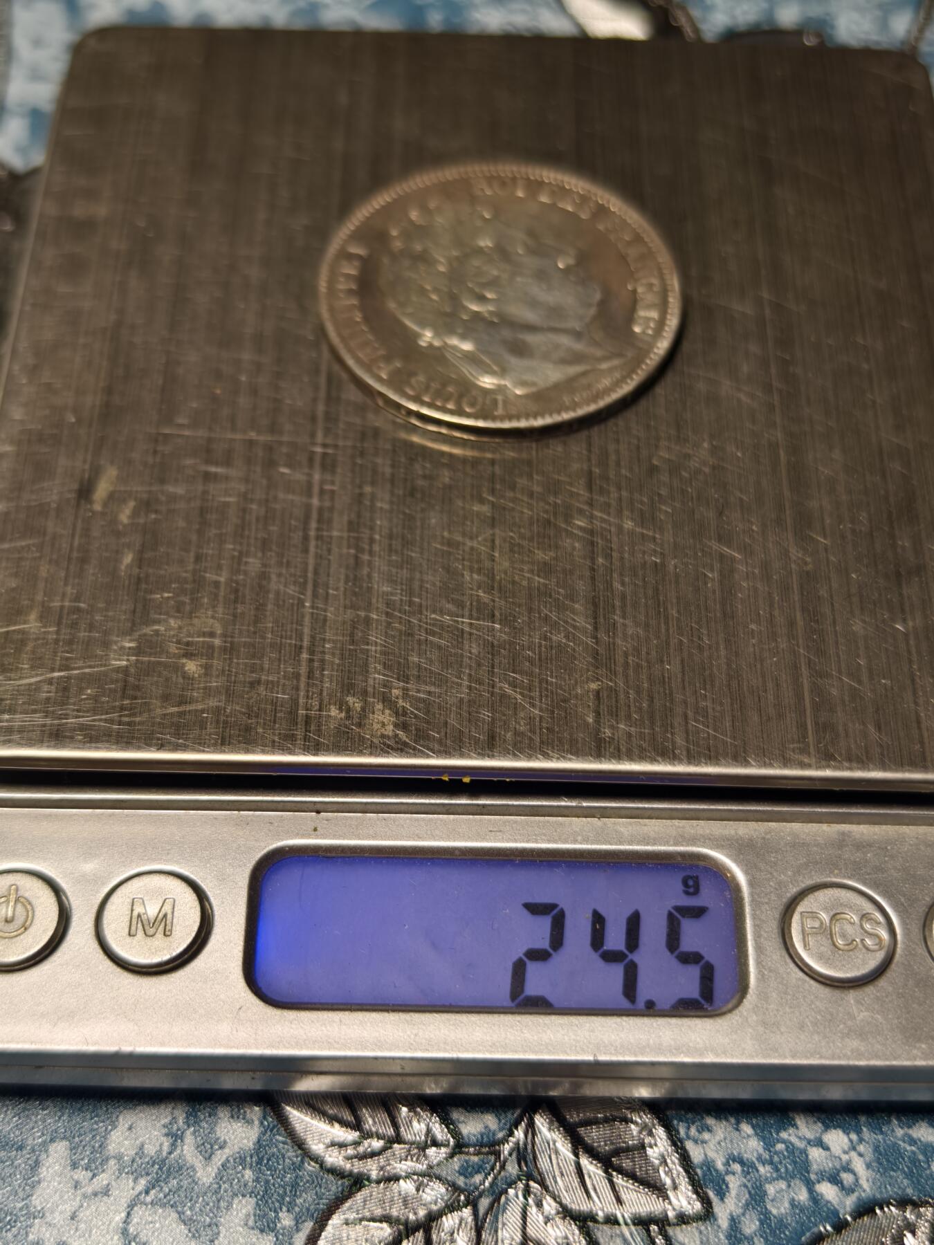 抚柳草堂-第二十一期章牌钱币  奖章勋章 满百包邮 放漏专场 1833法国菲利普一世5法郎银币 重24.5g  整体状态不错 被低估的早期品种