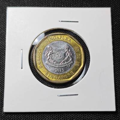 KK钱币收藏小铺  第415期 2月预留时间 周末发货 2013新加坡1元 