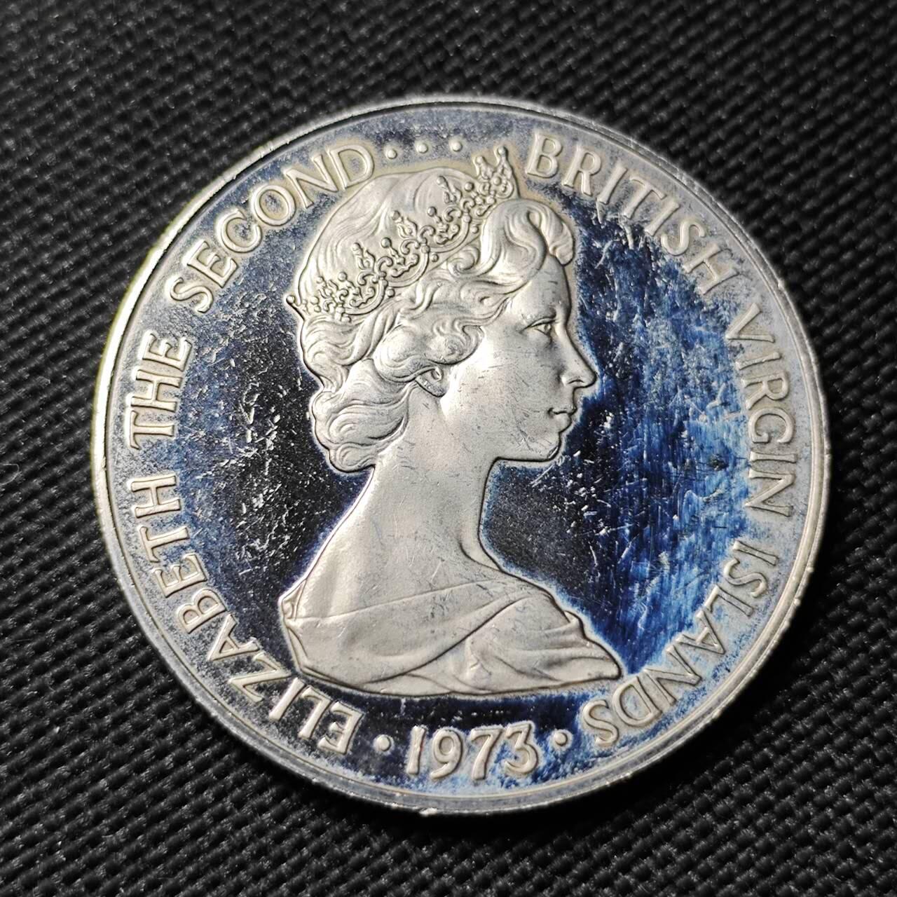 KK钱币收藏小铺  第414期 2月预留时间 周末发货 1973维尔京群岛50分 精制币