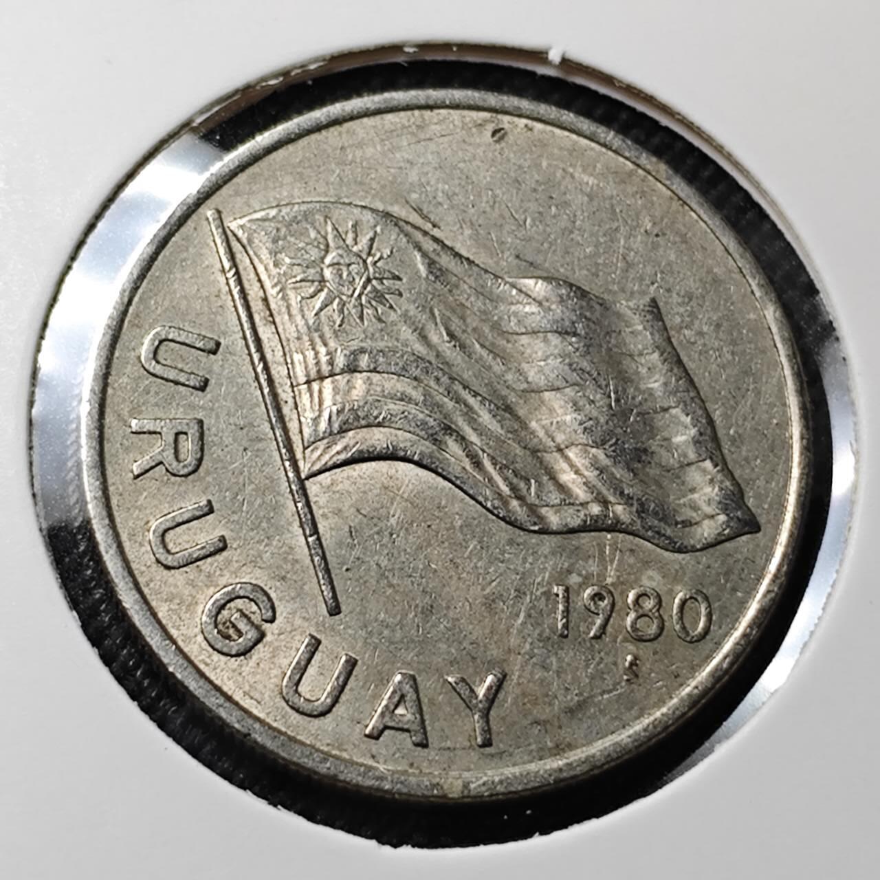 KK钱币收藏小铺  第414期 2月预留时间 周末发货 1980乌拉圭5比索