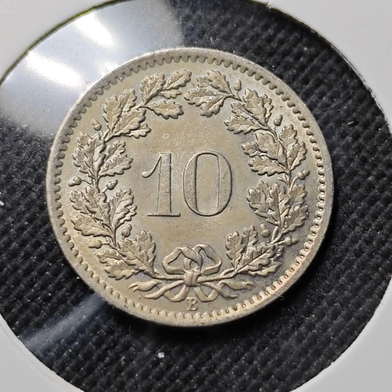 KK钱币收藏小铺  第414期 2月预留时间 周末发货 1968瑞士10分 