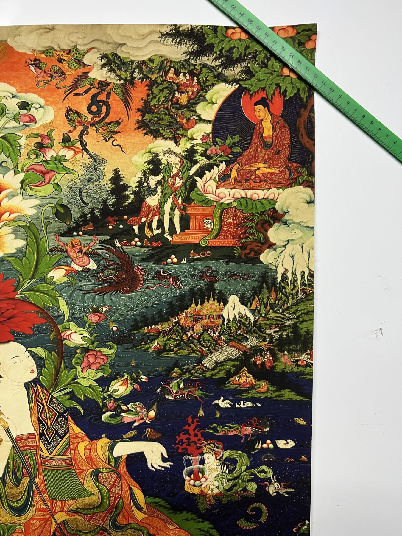 零元拍：唐卡装饰艺术复制画 （非原画）做旧工艺 名稱：米拉日巴尊者 规格：51✖️71 