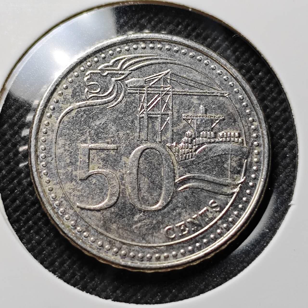 KK钱币收藏小铺  第414期 2月预留时间 周末发货 2018新加坡50分 