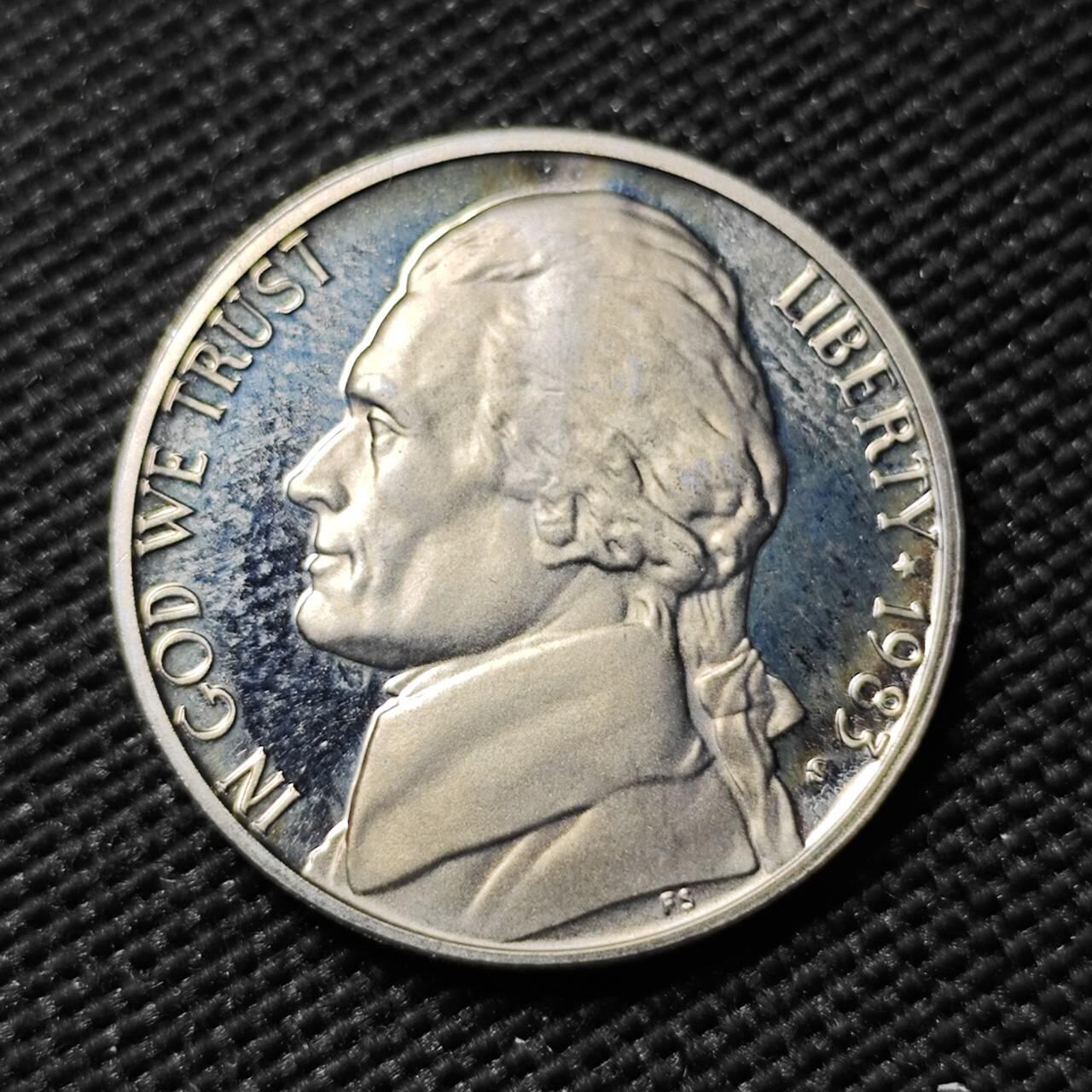 KK钱币收藏小铺  第414期 2月预留时间 周末发货 1983美国5分 精制币