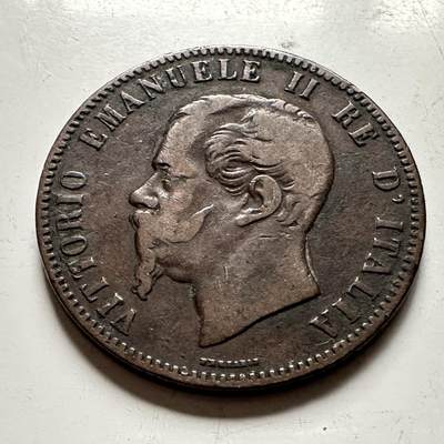 🌹外币初藏🌹🐯2026年第36场   每周二四六晚8️⃣点 接代拍 - 意大利王国 1863年 维托里奥·埃马努埃莱二世 10分铜币