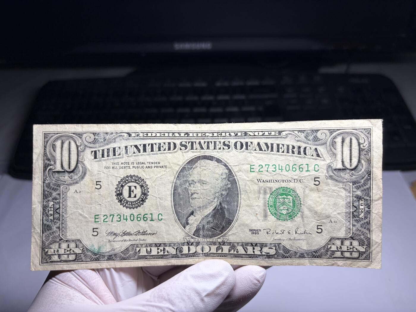 2026年集古藏今外币拍卖第三期-第10场—（总第320拍-纸币专场），本期拍完结算一次，发货时间2-3天，休息几天后继续新的一期拍卖。 1995年美国10美元