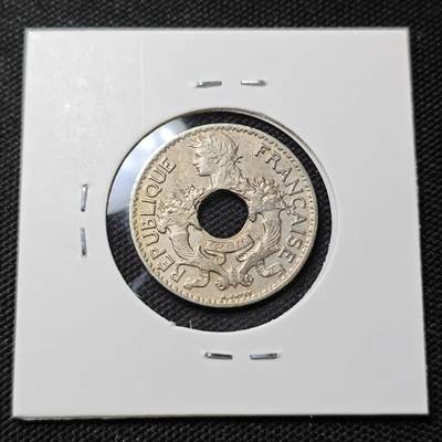 KK钱币收藏小铺  第415期 2月预留时间 周末发货 1938法属印度支那5分