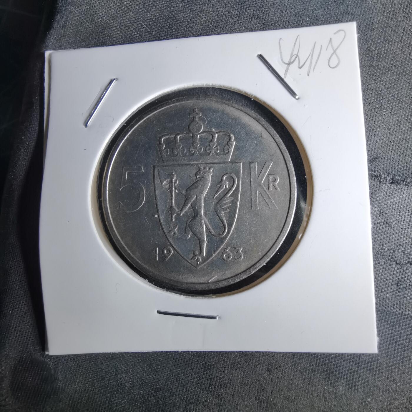 沼泽如烟--第1042场 挪威1963年5克朗