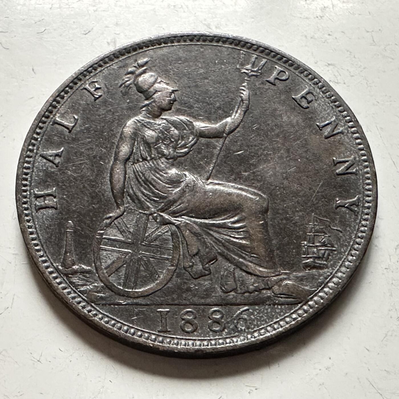 🌹外币初藏🌹🐯2026年第36场   每周二四六晚8️⃣点 接代拍 英国1886年维多利亚半便士