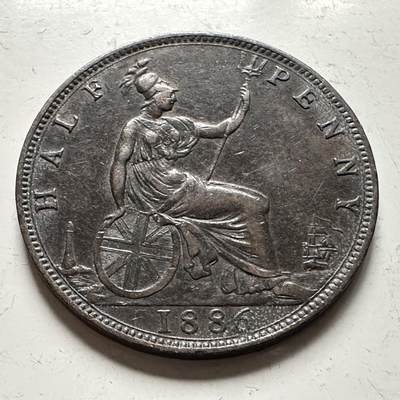 🌹外币初藏🌹🐯2026年第36场   每周二四六晚8️⃣点 接代拍 - 英国1886年维多利亚半便士