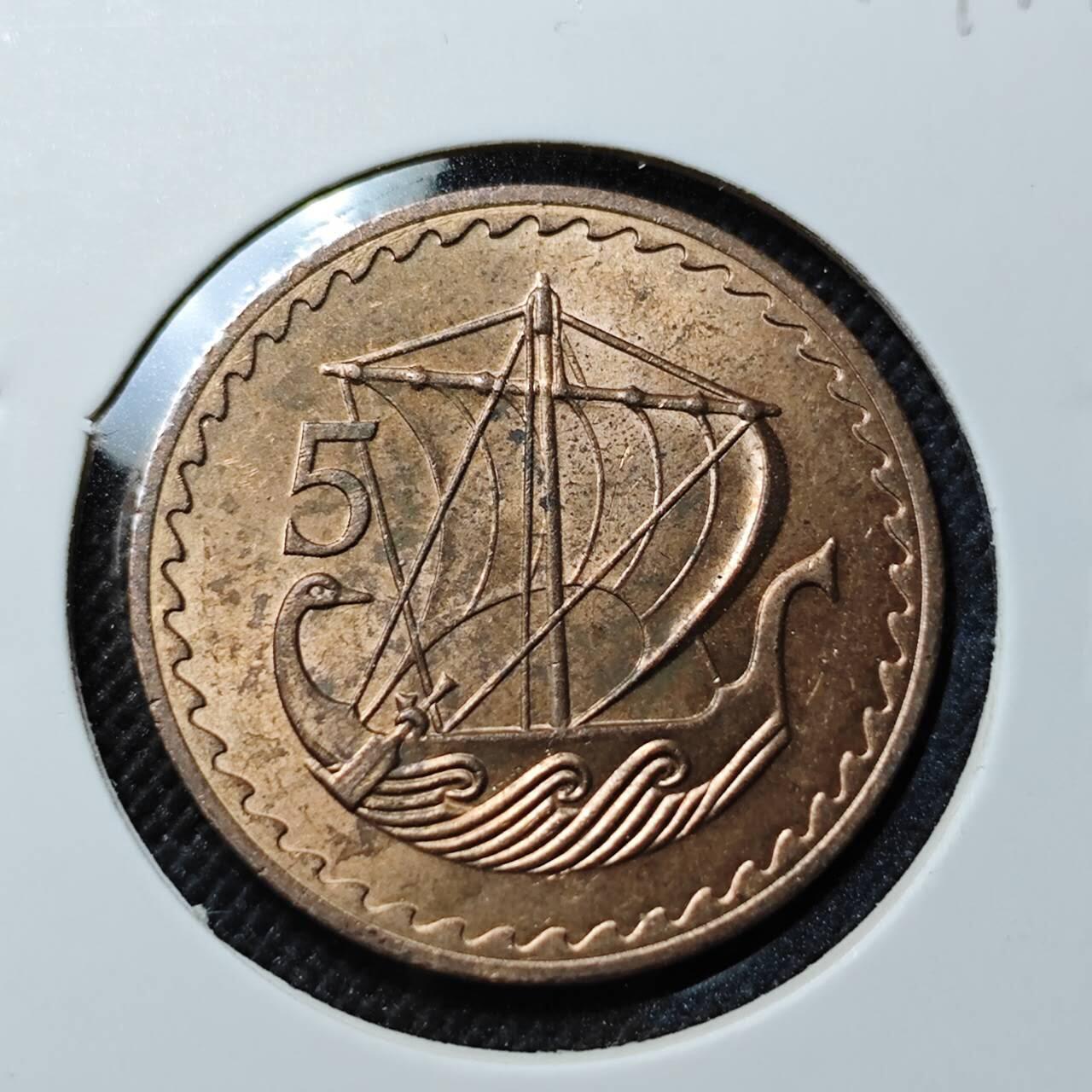 KK钱币收藏小铺  第414期 2月预留时间 周末发货 1963塞浦路斯5米尔 好品铜币